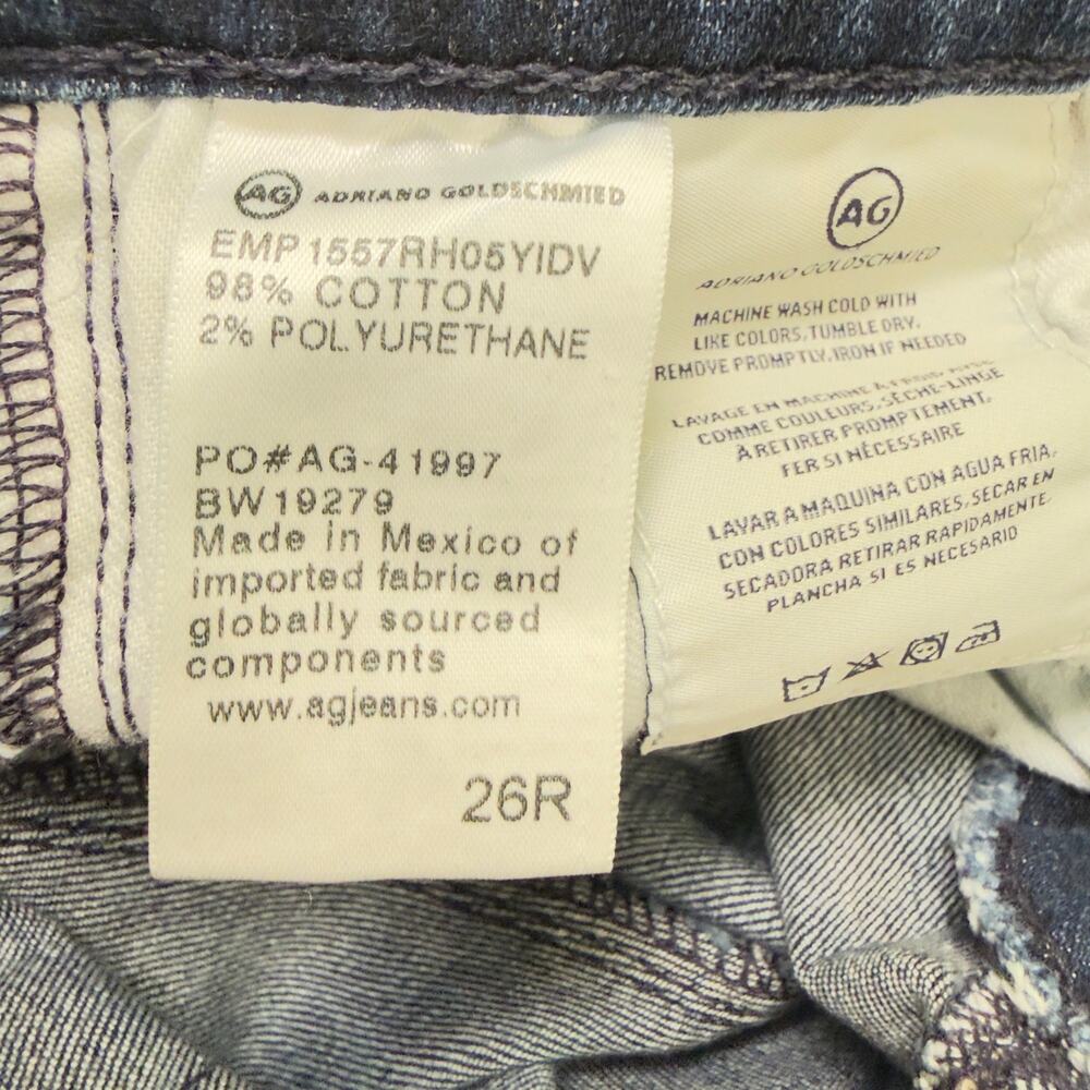AG ED Denim The Prima Crop Jeans Cigarette Mid Rise Medium Wash Blue Size 26 - Picture 11 of 11